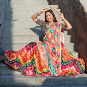 Vibrant Bandhani Garba Chaniya