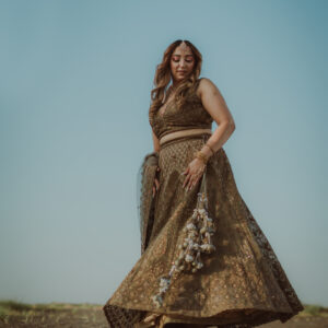 Olive Gold Heritage Lehenga Ensemble