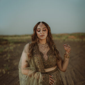 Olive Majesty Embroidered Lehenga Set