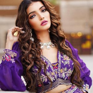 Royal Violet Embroidered Lehenga Set